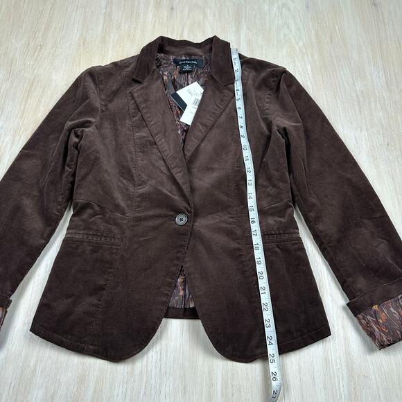 NWT Calvin Klein Brown Corduroy Single Button Casual Western Minimalist Blazer M - Picture 8 of 16